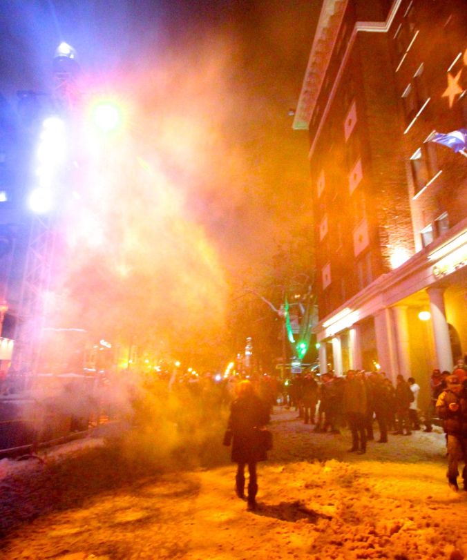quebec city new years celebration december 31 2015 people after the fireworks