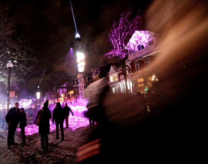 quebec city new years celebration december 31 2015 purple light people 2
