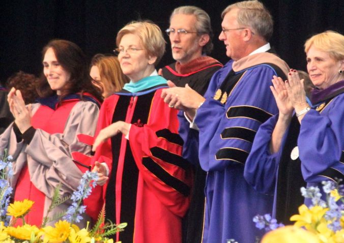 boston suffolk university graduation elizabeth warren 2