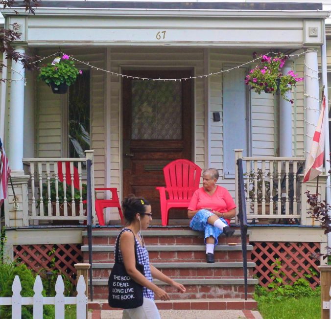 brookline houses people walking