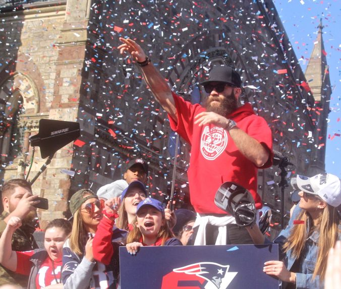 boston new england patriots super bowl celebration february 5 2019 julian edelman confetti