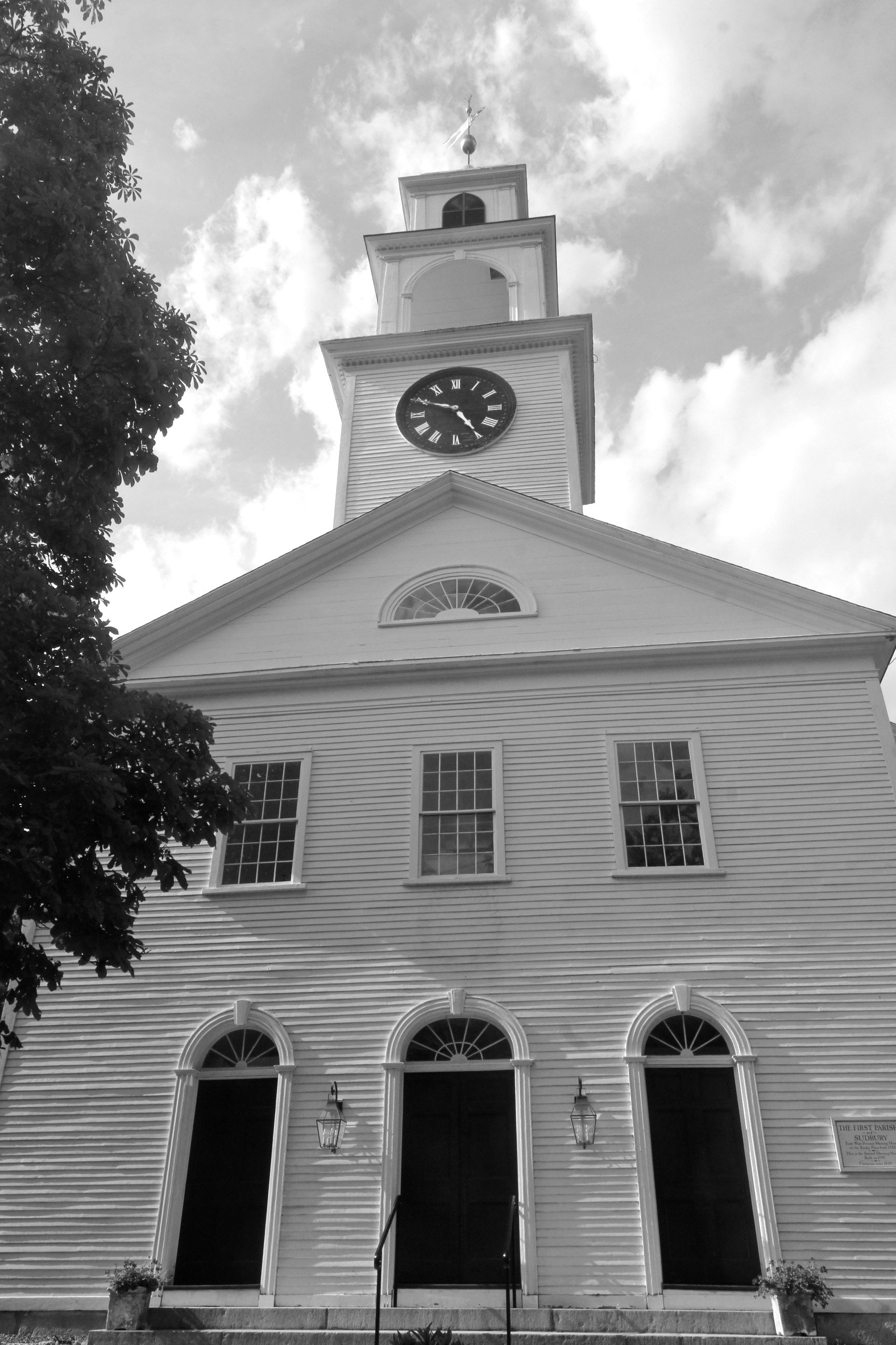 sudbury church black white steeple