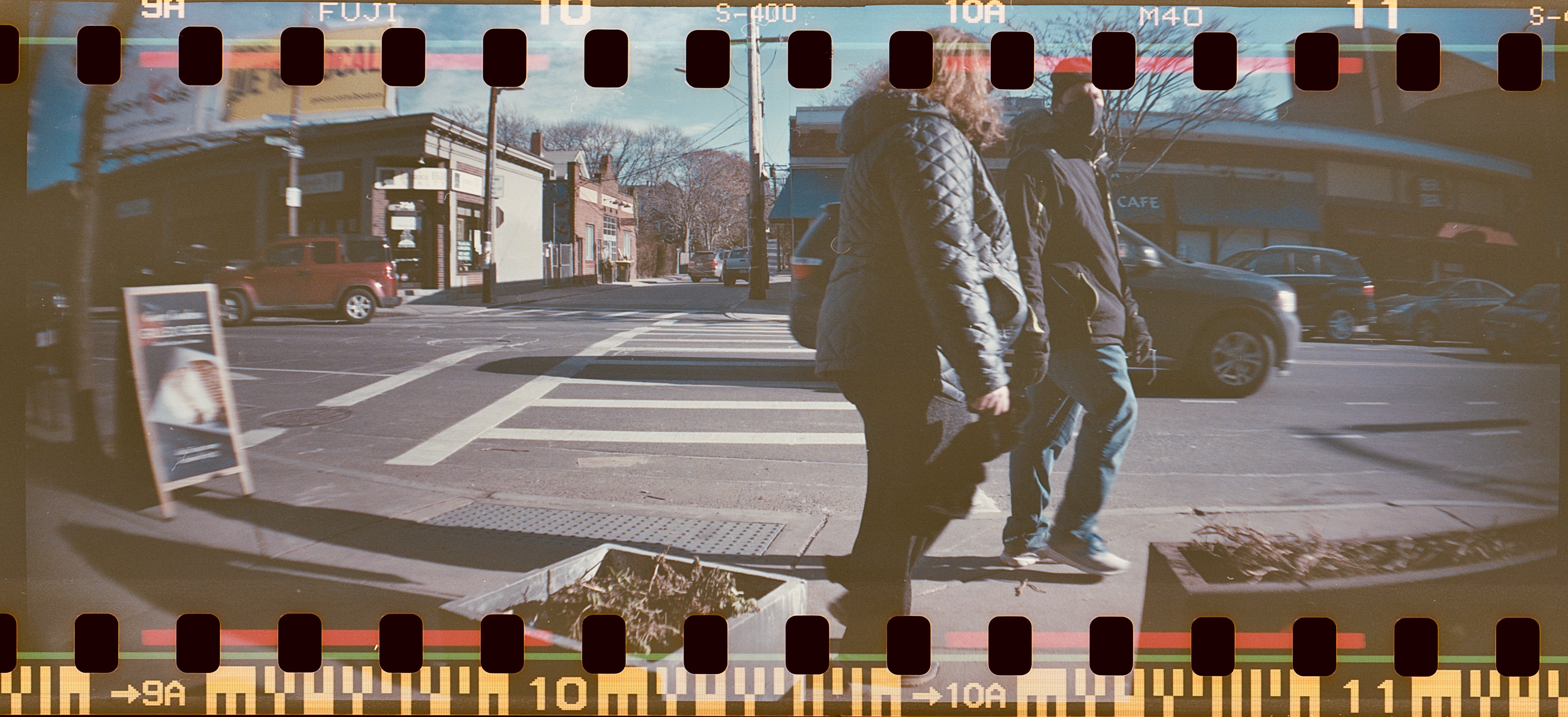 massachusetts jamaica plain centre street cafe nerro sprocket rocket photography fuji 400 sprocket holes 2